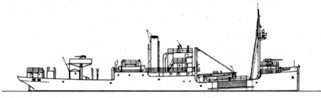 Silhouette Sperrbrecher 137 en 1943