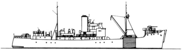 Silhouette du Sperrbrecher 132 ex Cressida