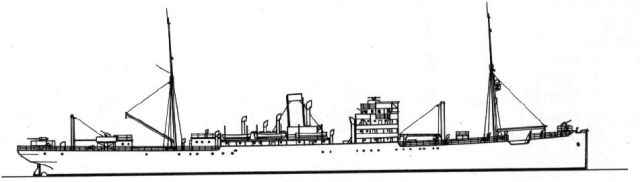 Silhouette du Sperrbrecher IX Lüneburg en 1939
