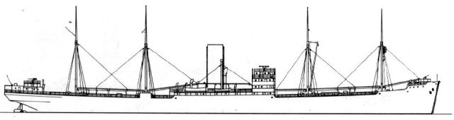 Silhouette du Sperrbrecher VIII Neckar en 1939