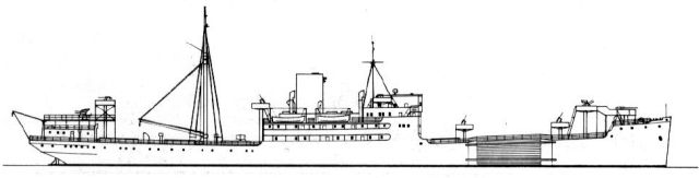 Silhouette du Sperrbrecher 7 Sauerland en 1944