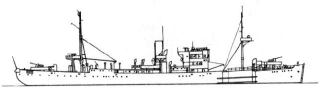 Silhouette du Sperrbrecher 18 ex Schübek
