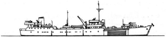 Silhouette du Sperrbrecher 157 ex Tellus