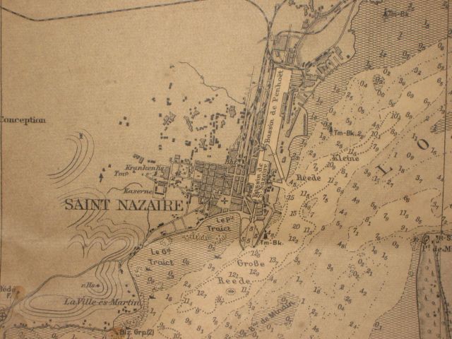 Carte marine de la Kriegsmarine - Saint-Nazaire -