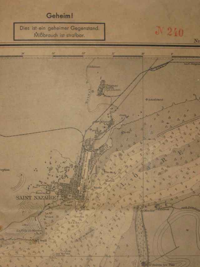 Carte marine de la Kriegsmarine - Saint-Nazaire -