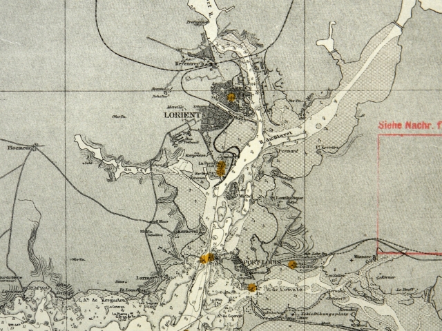 Carte marine de la Kriegsmarine - Lorient -