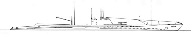 Silhouette des sous-marins de Type Junsen Classe I-7