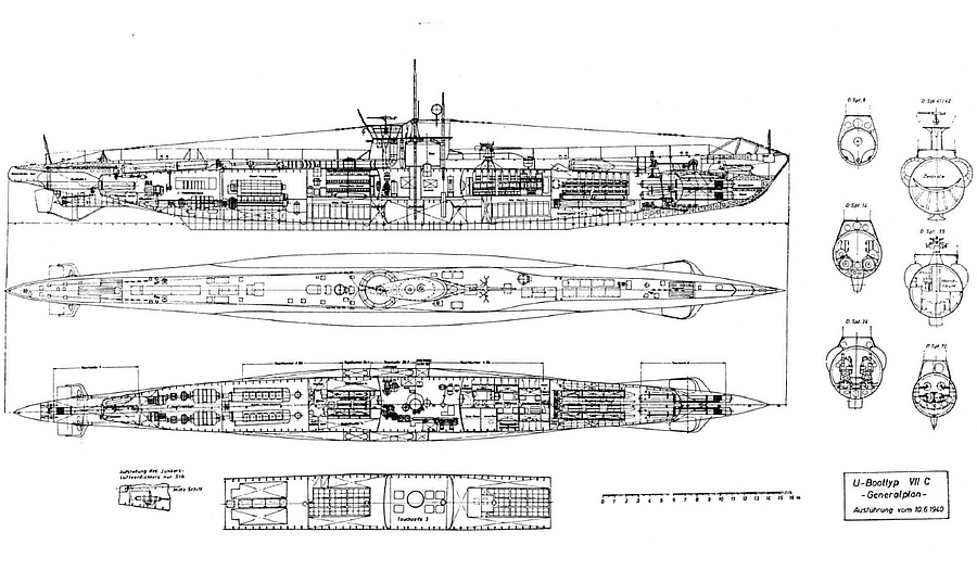 Plans d'un Type VII-C