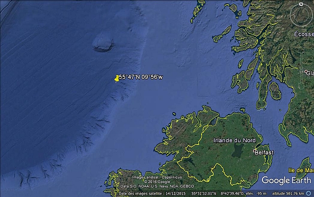 Position du naufrage de l'U-145