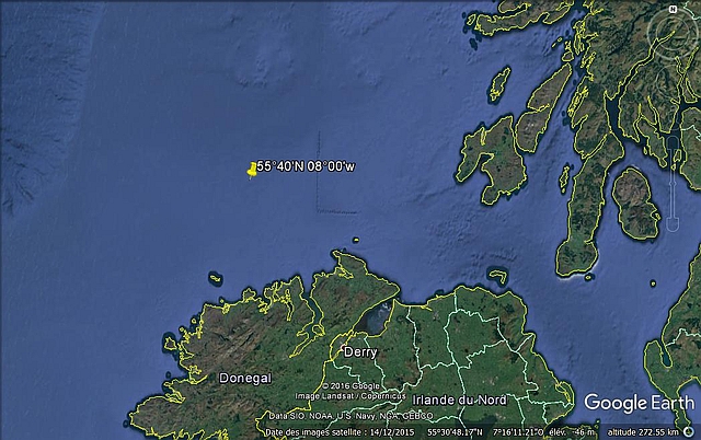 Position du naufrage de l'U-149