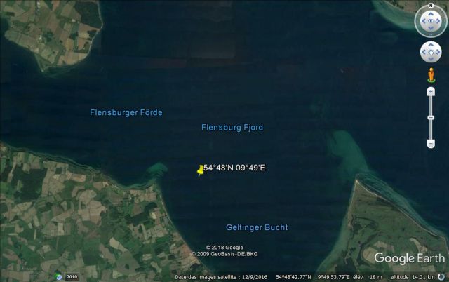 Position du naufrage de l'U-2339