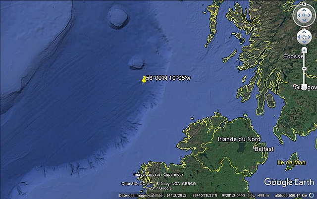 Position du naufrage de l'U-2354