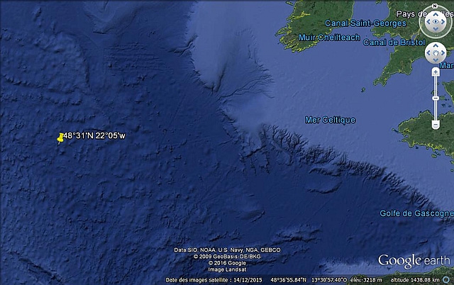 Position du naufrage de l'U-264