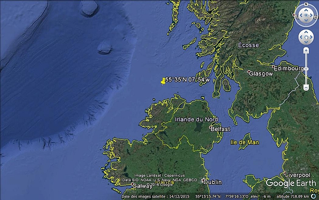 Position du naufrage de l'U-298