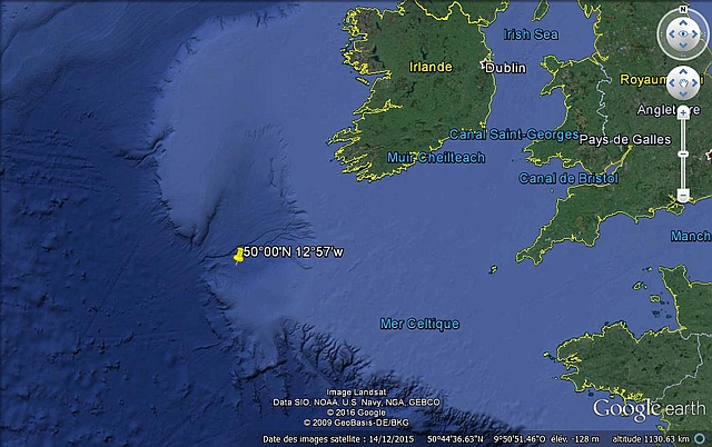 Position du naufrage de l'U-321