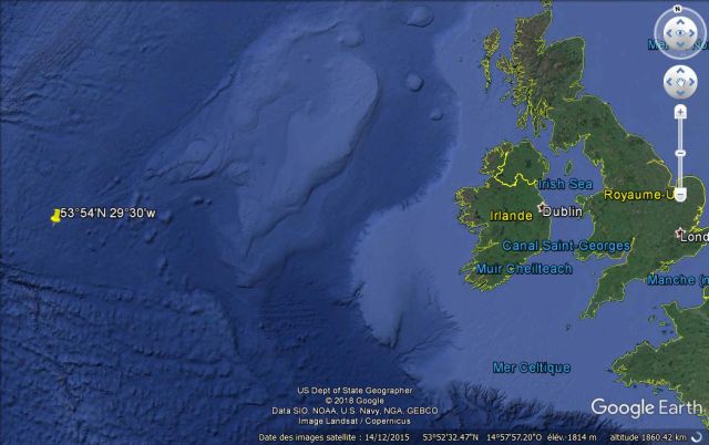 Position du naufrage de l'U-353