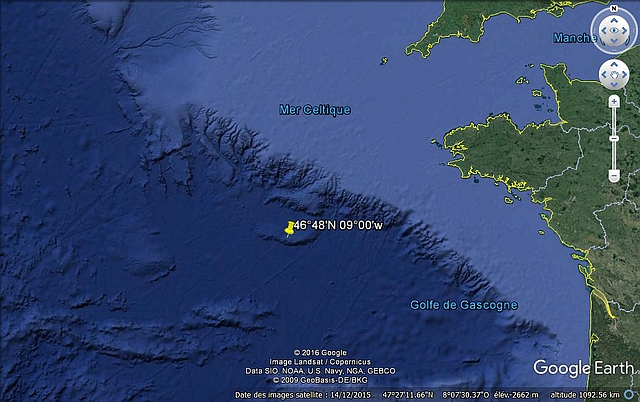 Position du naufrage de l'U-376