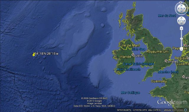 Position du naufrage de l'U-384