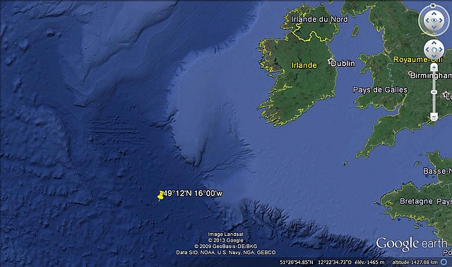 Position du naufrage de l'U-42