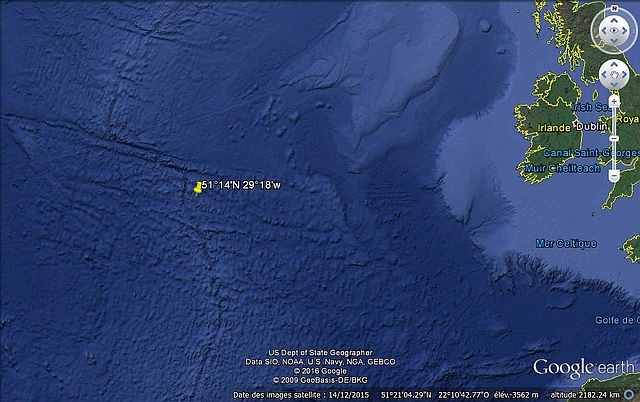 Position du naufrage de l'U-444