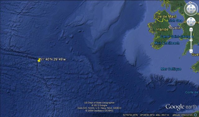 Position du naufrage de l'U-752