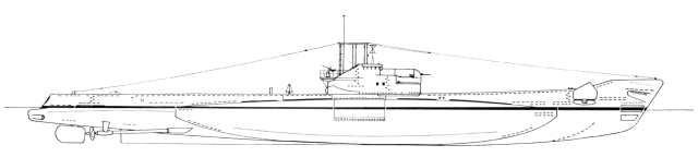 Silhouette de sous-marin Classe A 1945