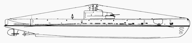 Silhouette de sous-marin Classe Porpoise