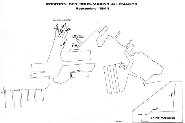 Position des sous-marins allemands (© 39-45 MAGAZINE)